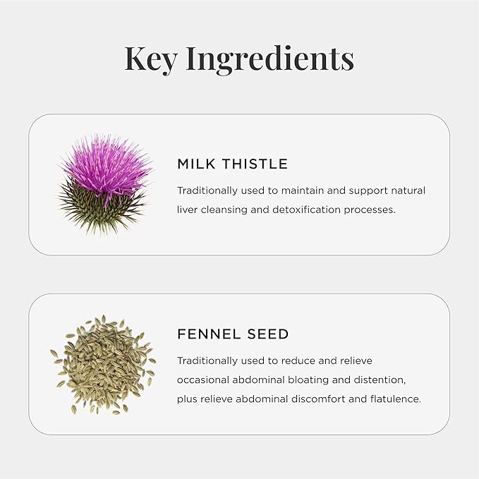 JSHealth Vitamins Detox and Debloat Liver Health Formula | Liver Detox Pills | Debloating Formula with Milk Thistle, Turmeric, Fennel | Liver Cleanse Supplement (60 Tablets)-FlexoryFit