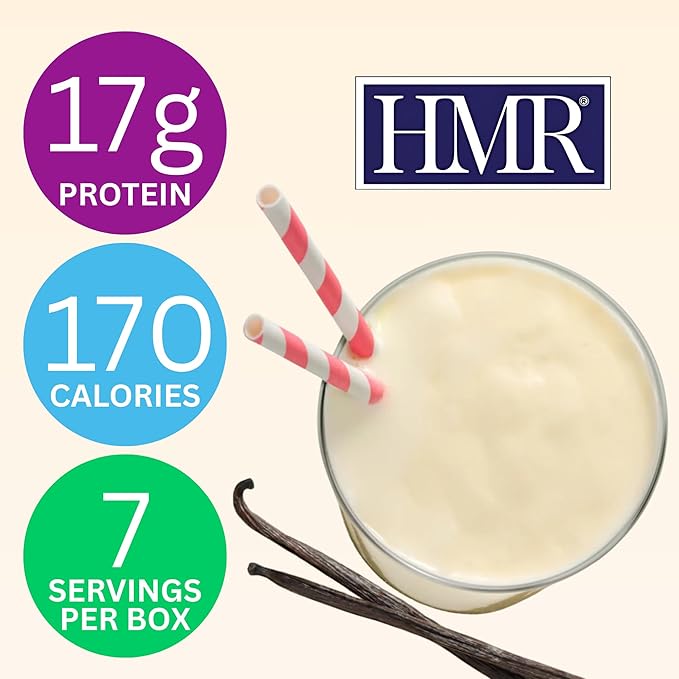 HMR 800 Shake Meal Replacement Mix | Vanilla Shake Powder to Support Healthy Weight Loss | 17g of Protein | Easy to Make | Low Calorie Food | Triple Pack, 7 Servings-FlexoryFit