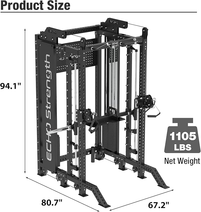 Commercial Cable Crossover Exercise Machine All in One Functional Trainer Cable Machine with 400LBS Weight Stacks Power Cage Squat Rack with Pulley System Compact Functional Trainer for Home Gyms