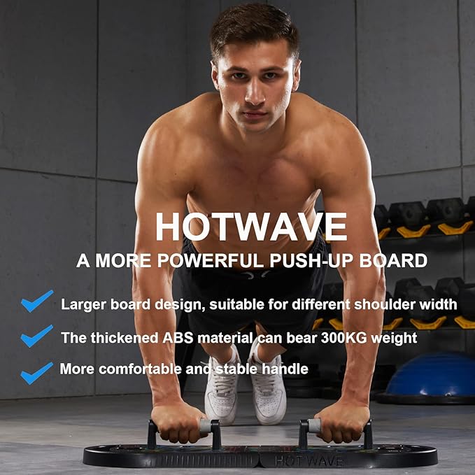 HOTWAVE Push Up Board Fitness, Portable Foldable 20 in 1 Push Up Bar at Home Gym, Pushup Handles for Floor. Professional Strength Training Equipment For Man and Women,Patent Pending-FlexoryFit