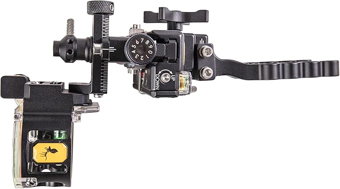 Trophy Ridge React One Pro Bow Sight - Accuracy up to 100 Yards, Tool Less Windage and Elevation Adjustability, 2nd/3rd Axis Leveling, Adjustable Click Light-FlexoryFit