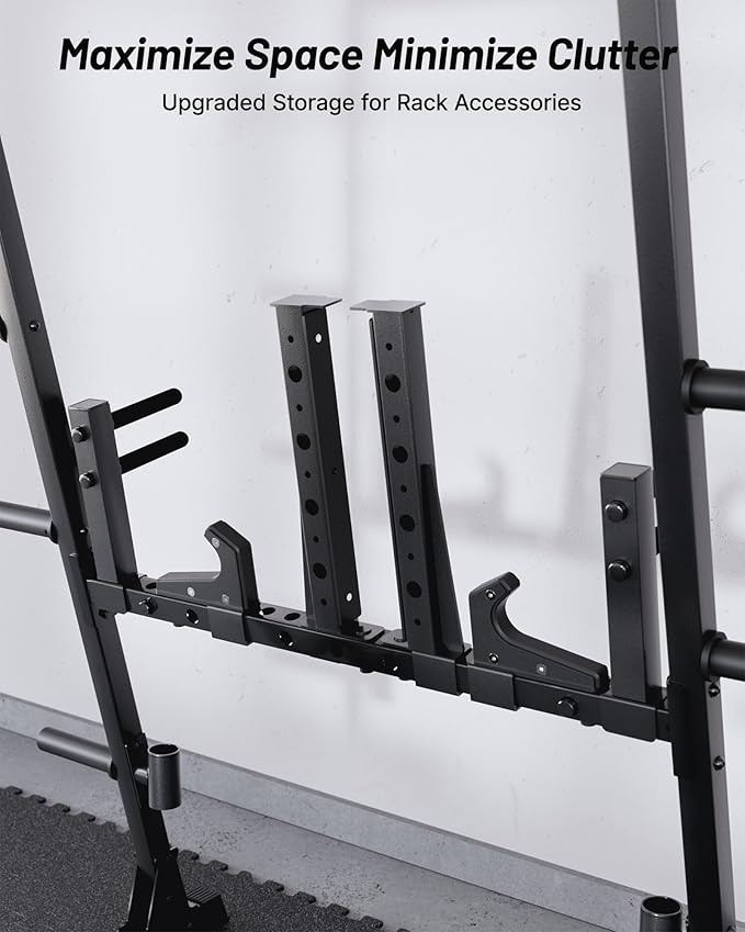 Mikolo Smith Machine, 2200lbs Squat Rack with LAT-Pull Down System & Cable Crossover Machine, Training Equipment with Leg Hold-Down Attachment-FlexoryFit