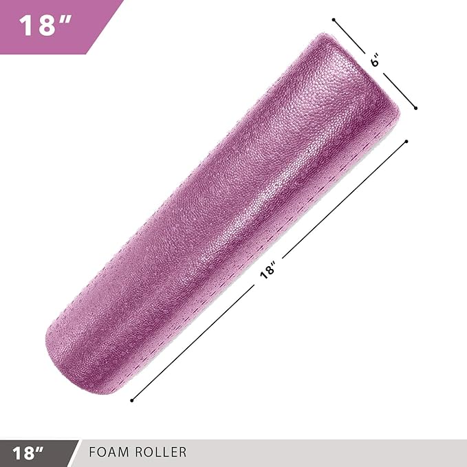 High-Density Round Foam Rollers - 4 Size and 8 Color Options - Massage Rollers for Stretching, Deep Tissue and Myofascial Release-FlexoryFit