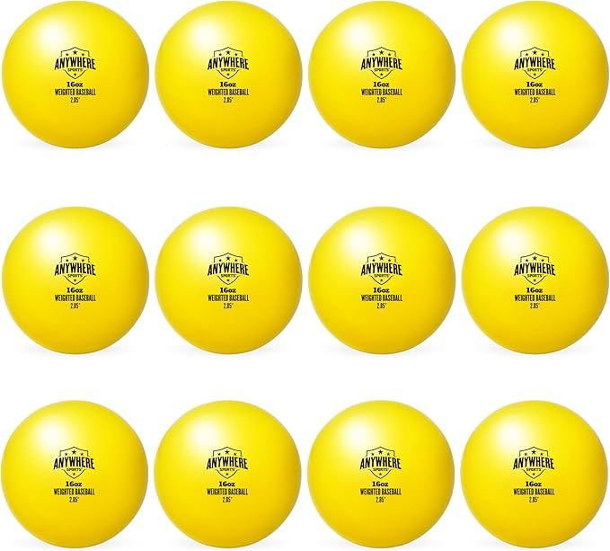 Weighted 16 oz Training Baseballs - Hitting & Pitching for All Skill Levels - Improve Power and Mechanics with Weighted Baseball Training Balls, 2.85” Diameter