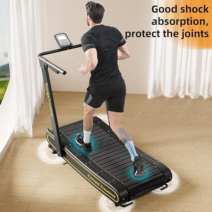 Curved Treadmill, Curved Treadmills Home, Non-Electric Motorized Treadmill-300 LBS Capacity,No Assembly Required Self-Generated Curved Treadmill Exercise Treadmills