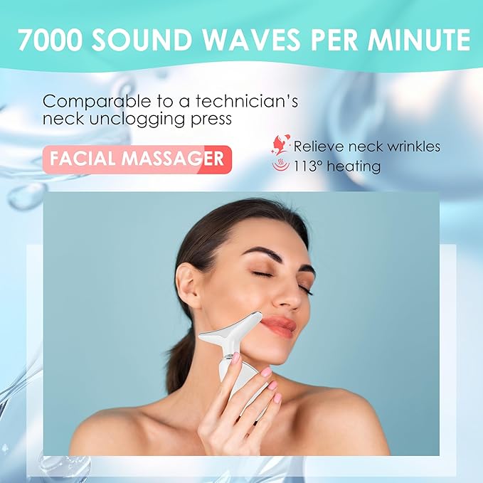 Facial Massager Red-Light-Therapy-for-Face and Neck, Face ๐ฒ culpting Wand with 7 Color (Light White)