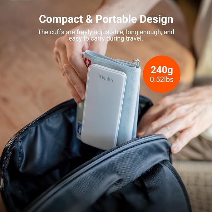 iHealth Neo Wireless Blood Pressure Monitor, Upper Arm Cuff, Bluetooth Blood Pressure Machine, Ultra-Thin & Portable, App-Enabled for iOS & Android-FlexoryFit