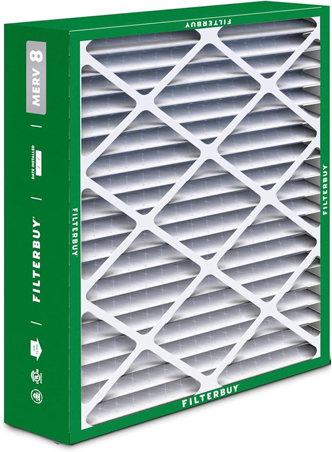 Filterbuy 20x25.25x3.5 Air Filter MERV 8 (MPR 700) Dust Defense Replacement (4-Pack), Pleated HVAC AC Furnace Filters for Aprilaire Space-Gard 102/2120 (Actual Size: 19.94 x 25.38 x 3.75)