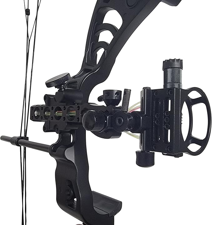 SAS Essence 019" Bow Sight with Micro Adjust Detachable Bracket with LED Sight Light for Archery Compound Bows Hunting Shooting