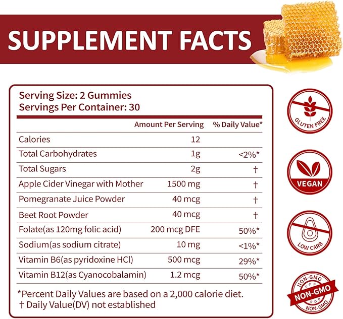 (2 Pack) Apple Cider Vinegar Gummies | Keto ACV Gummies for Supports Metabolism & Fat Burn with Vitamin B6 & B12 | ACV Supplement | Lemon Honey Flavor | 120 Vegan for Women and Men-FlexoryFit