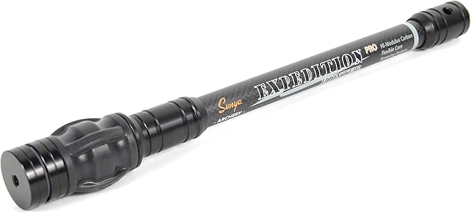 SUNYA Archery Bow Stabilizer for Compound Bow, Carbon Fiber Body Flexible Core, Damping System and Weights Kit, 8",10",12" 15" in Expedition Series