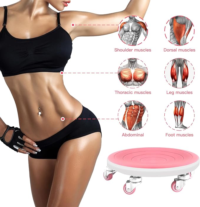 6 Caster Ab Roller, Ab Exercise Equipment with Knee Pads, Ab Roller Wheel for Core Exercise, Abdominal Strength Training for Home Gym, 360° Silent Ab Workout Equipment-FlexoryFit