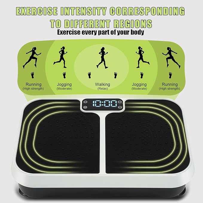Homesy Vibration Plate Exercise Machine, Vibrating Plate for Lymphatic Drainage, Full Body Shaking Workout Fitness Platform Board, Sport Gym Equipment for Weight Loss Fat Burner for Women Men-FlexoryFit