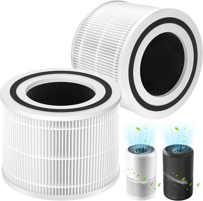 Core 300 Replacement Filter, Compatible with LEVOIT Core 300/300S/P350-P Air Purifier,3-in-1 H13 Grade True HEPA Replacement Filter, Compare to Part No. Core 300-RF, Core P350-RF, White,2 pack