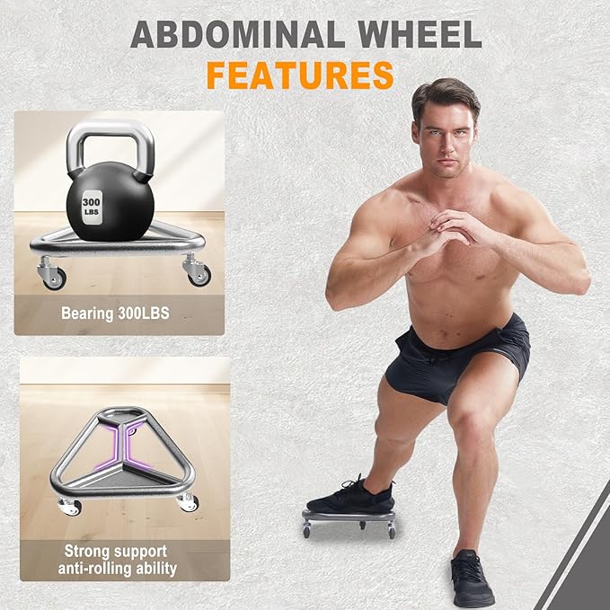 HOTWAVE Ab Roller Wheel for Core Workout – Extra-Wide Ab Exercise Equipment for Abs, Arms & Back – Stable & Quiet Fitness Roller for Home Gym Strength Training – Includes Knee Pad – For Men & Women-FlexoryFit