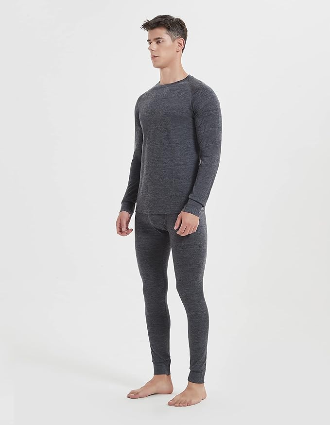 Iguana Mens 100% Merino Wool Base Layer Sets for Ski Lightweight Thermal Underwear-FlexoryFit