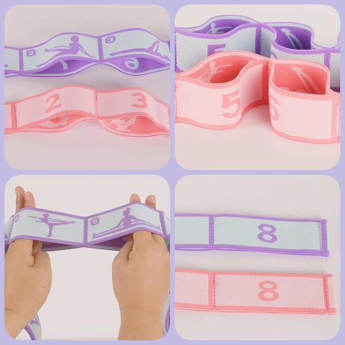 Elastic Yoga Stretching Strap with Loops, CEILIWEN Stretch Straps For Physical Therapy, Pilates Stretch Band, Elastic Exercise Bands, Leg Stretching Strap, Stretch Resistance Bands For Exercise-FlexoryFit