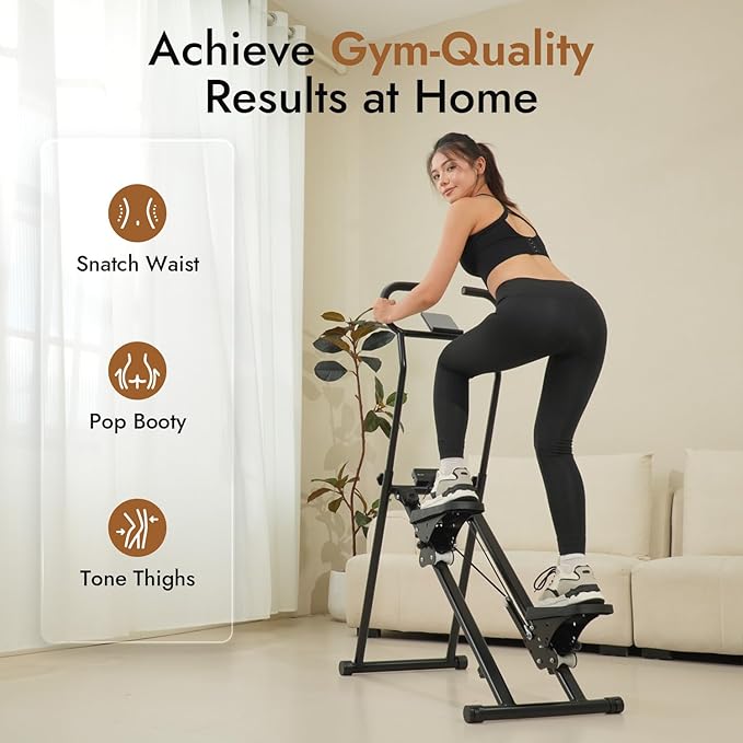 Stair Stepper with Adjustable Resistance - Stair Climber for Home Gym, Folding Cardio Machine with Extended Step Range, Adjustable Handlebar & Pedals, Tablet Holder by MACYO