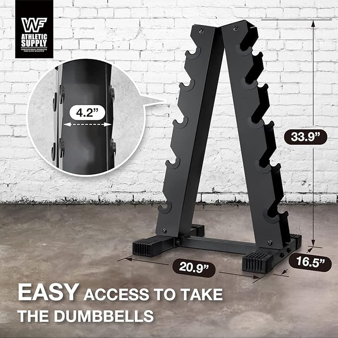 WF Athletic Supply Rubber Encased Hex Dumbbells with Rubber Grip Contoured Handle for Muscle Toning, Strength Building & Full Body Workout-FlexoryFit