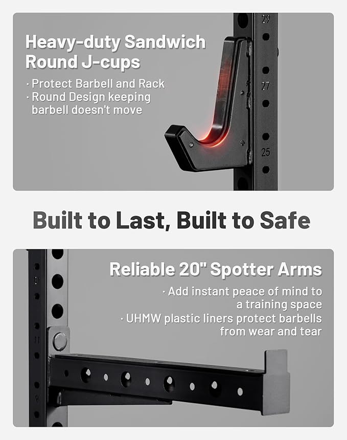 Mikolo Smith Machine, 2200lbs Squat Rack with LAT-Pull Down System & Cable Crossover Machine, Training Equipment with Leg Hold-Down Attachment-FlexoryFit