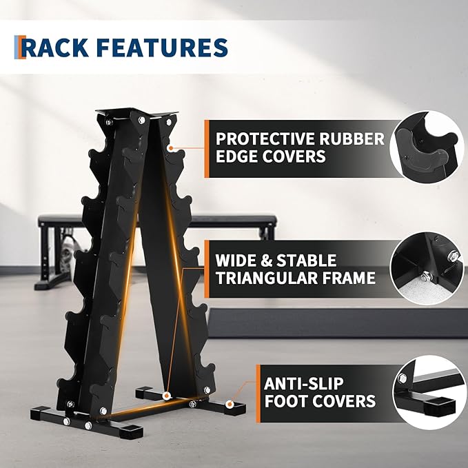 Hex Dumbbells Set, PVC Coated Exercises & Fitness Dumbbell Weights Set for Strength Training Home Gym-FlexoryFit