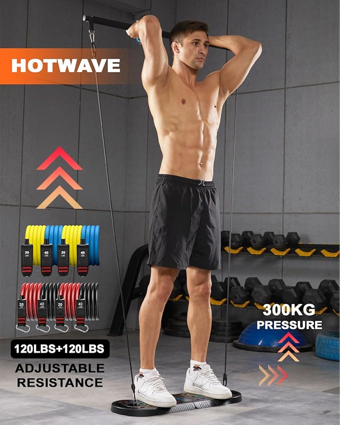 HOTWAVE Push Up Board Fitness, Portable Foldable 20 in 1 Push Up Bar at Home Gym, Pushup Handles for Floor. Professional Strength Training Equipment For Man and Women,Patent Pending-FlexoryFit