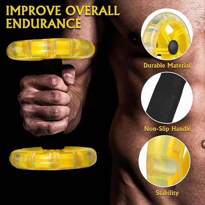 Kisangel Exercise Roller Weight Loss Equipment Exercise Abdominal Roller Ab Exercise Roller Hand Weights Dumbbell Yellow Fitness Exercise Device Fitness Wheel Wire Wheel-FlexoryFit