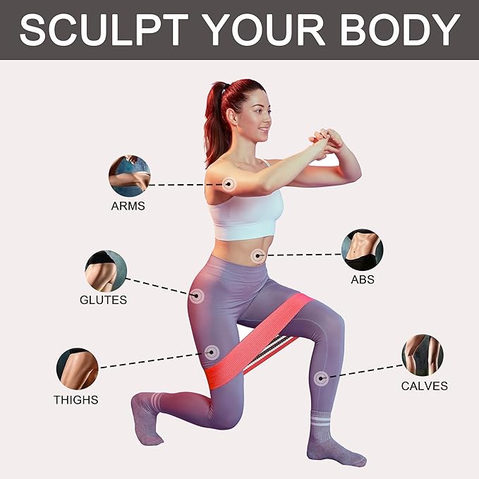 Fabric Resistance Bands for Working Out, 3 and 4 Levels Booty Bands Long Resistance Bands for Women and Men | Elastic Bands for Exercise Bands Resistance Workout Bands Resistance-FlexoryFit