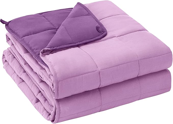 King Size Weighted Blanket for Adults (20 lbs, 80โ x 87โ, Purple) Cooling Heavy Blanket for Sleeping Perfect for 190-210 lbs, Breathable Blanket for Adults & Couple All Season, Machine Washable