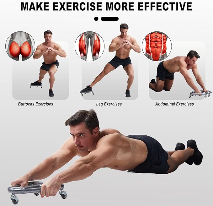 HOTWAVE Ab Roller Wheel for Core Workout – Extra-Wide Ab Exercise Equipment for Abs, Arms & Back – Stable & Quiet Fitness Roller for Home Gym Strength Training – Includes Knee Pad – For Men & Women-FlexoryFit