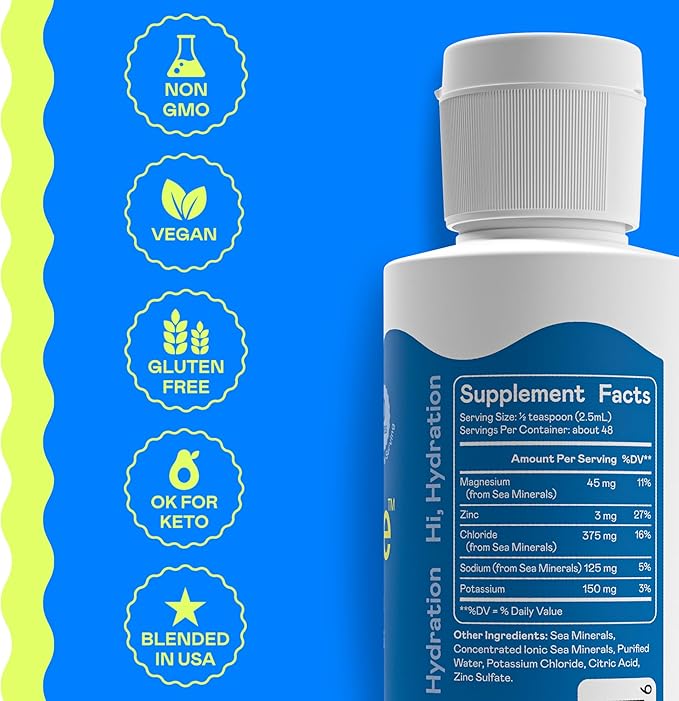 Hi-Lyte Sugar Free Electrolytes for Rapid Hydration, Fasting and Immune Support (3 Bottles, 144 Servings) | NO Calories | 20%+ More Potassium, Magnesium & Zinc-FlexoryFit