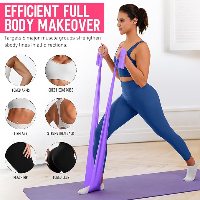 WALITO Resistance Bands for Working Out, Exercise Bands for Women and Men, Workout Bands for Physical Therapy, Stretch, Recovery, Pilates, Rehab, Strength Training and Home Gym-FlexoryFit