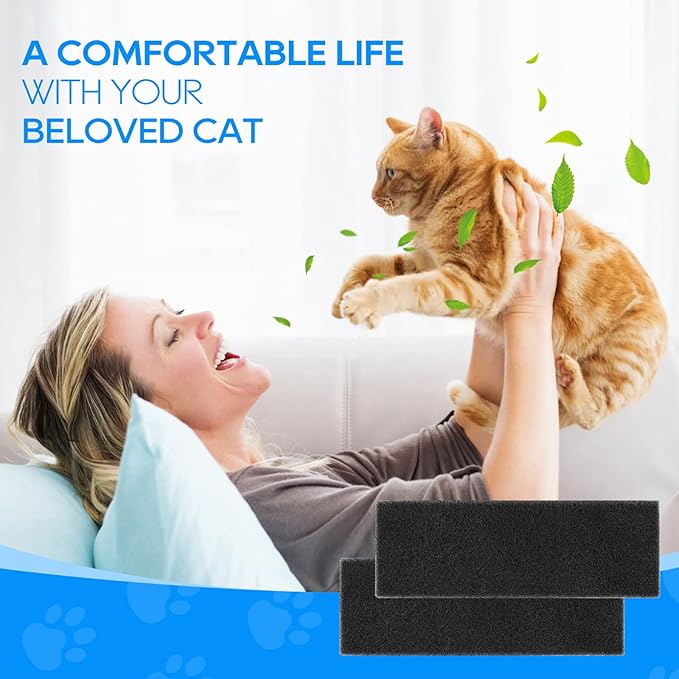 0.6’’ Carbon Filters Compatible with Litter-Robot 3, Activated Carbon Litter Box Filter Compatible with Litter-Robot 3 Self Cleaning Cat Litter Box Filters, Accessories Replacement 8 Pack