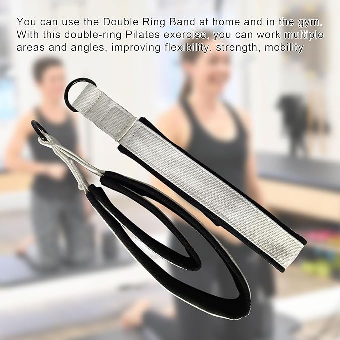 Pilates Double Loop Straps for Reformer, D Ring Straps Handle, Yoga Exercise Straps, 2 PCS-FlexoryFit