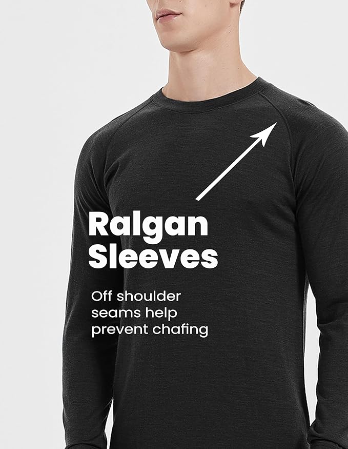 Iguana Mens 100% Merino Wool Base Layer Sets for Ski Lightweight Thermal Underwear-FlexoryFit