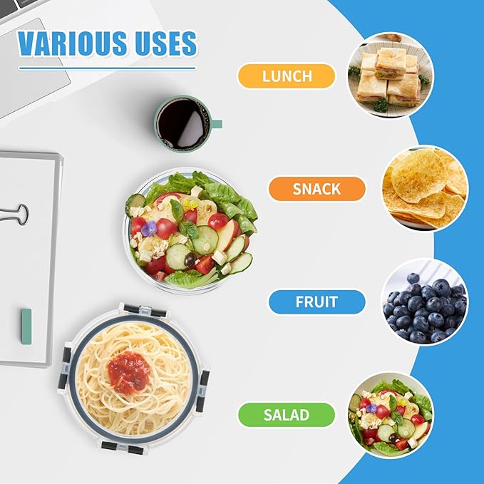 12 Pack Small Glass Food Storage Containers with Lids Airtight, 13oz Leak-Proof Meal Prep Containers Set, Freezer to Microwave Safe, Dishwasher Safe-FlexoryFit