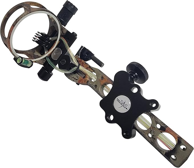 SAS Essence 019" Bow Sight with Micro Adjust Detachable Bracket with LED Sight Light for Archery Compound Bows Hunting Shooting