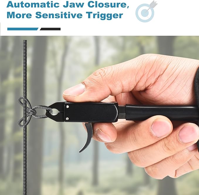 Compound Bow Release Aid Trigger, Professional Adjustable Wristband Archery Thumb Releases Buckle for Hunting Shooting Accessories, Black Wrist Strap