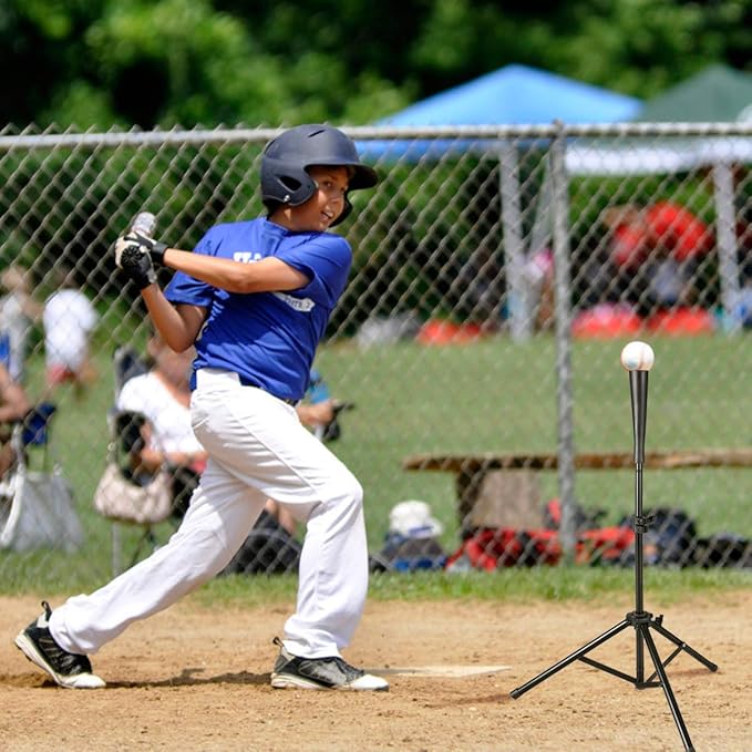 Goplus Batting Tee, Adjustable Baseball Softball Tripod for Batting Training Practice with Carrying Bag