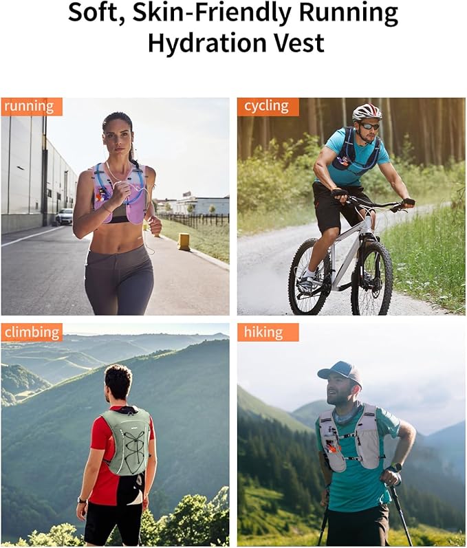 ECOHUB Running Hydration Vest Backpack,Lightweight Breathable Pack with 2L Water Bladder Bag Daypack for Hiking Trail Running Cycling Race Marathon for Women Men-FlexoryFit