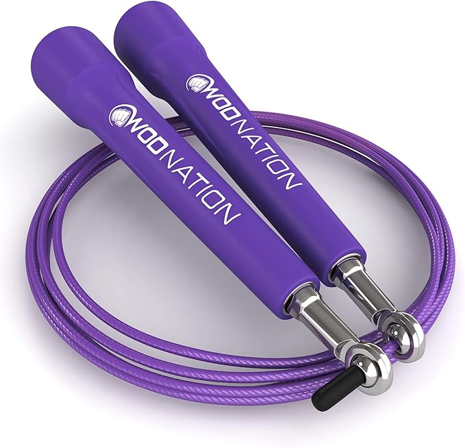 WOD Nation Adjustable Speed Jump Rope For Men, Women & Children - Blazing Fast Fitness Skipping Rope Perfect for Boxing, MMA, Endurance-FlexoryFit
