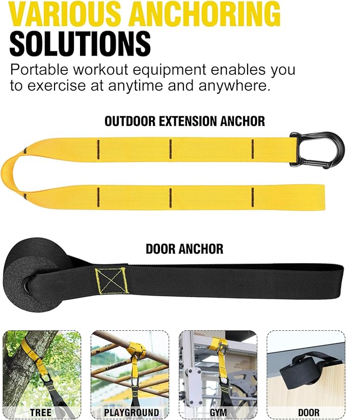 Home Resistance Training Kit, Resistance Trainer Fitness Straps for Full Body Workout, Bodyweight Resistance Bands with Handles, Door Anchor, Heavy Duty Exercise Bands for Home Gym Workout Equipment-FlexoryFit
