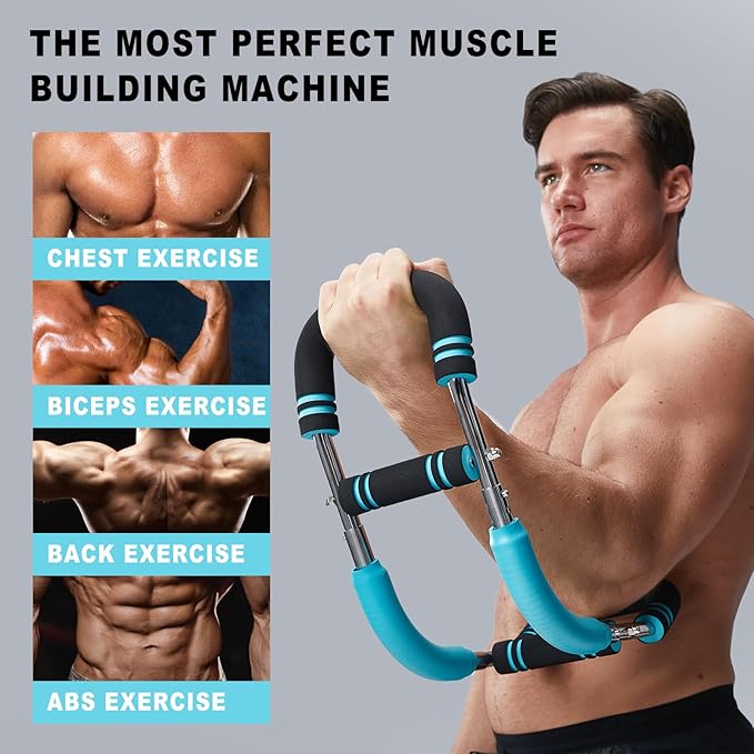 HOTWAVE Twister Arm Trainer with 4 Spring, Chest Workout Equipment Exerciser for Men, Adjustable Arm and Chest Twister Trainer for Women - Portable Home Fitness Equipment for Upper Body Muscle-FlexoryFit