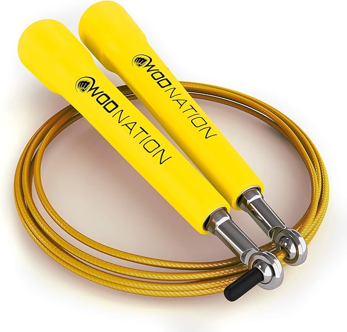 WOD Nation Adjustable Speed Jump Rope For Men, Women & Children - Blazing Fast Fitness Skipping Rope Perfect for Boxing, MMA, Endurance-FlexoryFit