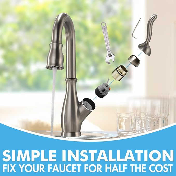 RP50587 Cartridge Replacement for Delta Single Handle Kitchen and Lavatory Faucets, Works with DIAMOND Seal Technology Models Featuring a 36 mm Motion, (Include RP51503 Bonnet Nut)