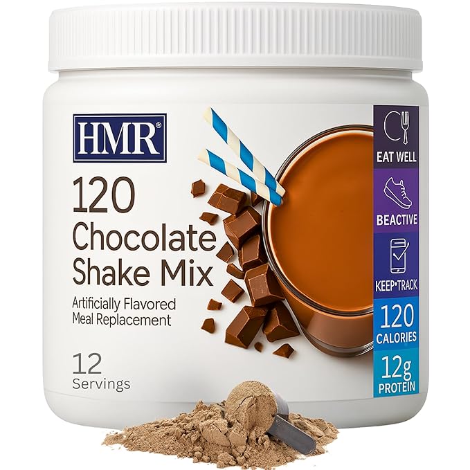 HMR 120 Chocolate Shake Meal Replacement Powder | Chocolate Shake Mix to Support Healthy Weight Loss | 12g of Protein | Nutritional Drink | Low Calorie Food | 12 Servings-FlexoryFit