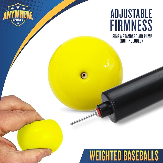 Weighted 16 oz Training Baseballs - Hitting & Pitching for All Skill Levels - Improve Power and Mechanics with Weighted Baseball Training Balls, 2.85” Diameter