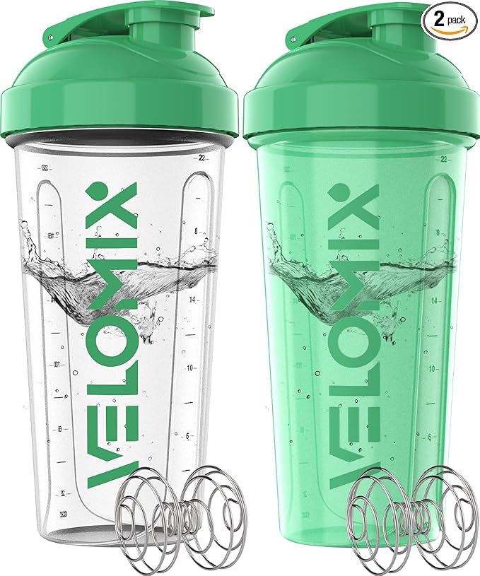 '-2 Pack- 28 oz Protein Shaker Bottles for Protein Mixes - 2x Wire Whisk | Leak Proof Shaker Cups for Protein Shakes | Protein Shaker Bottle | Shakers for Protein mix-Turquoise&Transparent-FlexoryFit