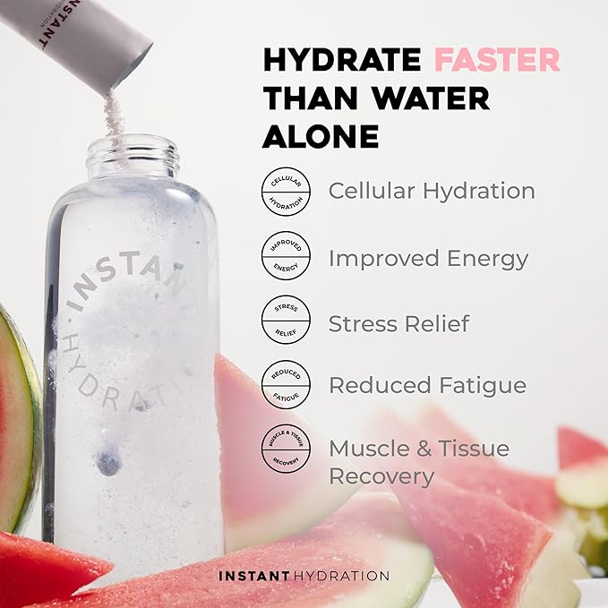 Instant Hydration Electrolytes Powder Packets - Watermelon Electrolyte Drink Mix - Zero Sugar - Keto, Vegan, Gluten-Free, Non-GMO - Boost Recovery, Brain Health, Muscle & Tissue Support- 30 Sticks-FlexoryFit