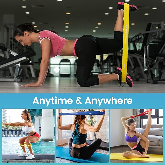 Resistance Bands for Working Out Exercise Loop Bands Workout Bands Set for Men Women Body Stretching, Crossfit Training, Home Workout, Physical Therapy, Booty Legs, Set of 5-FlexoryFit